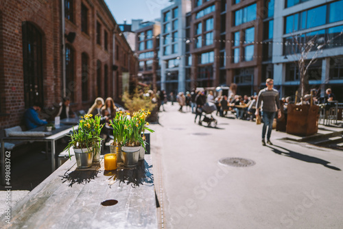 Outdoor restaurant on a sunny day
