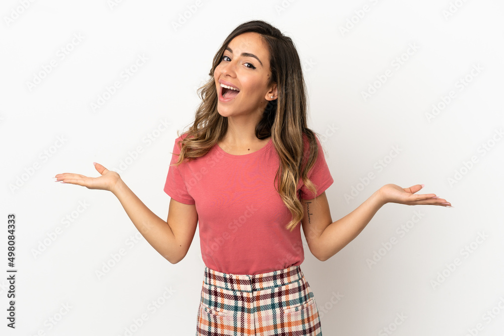 Young woman over isolated background with shocked facial expression Young woman over isolated background with shocked facial expression