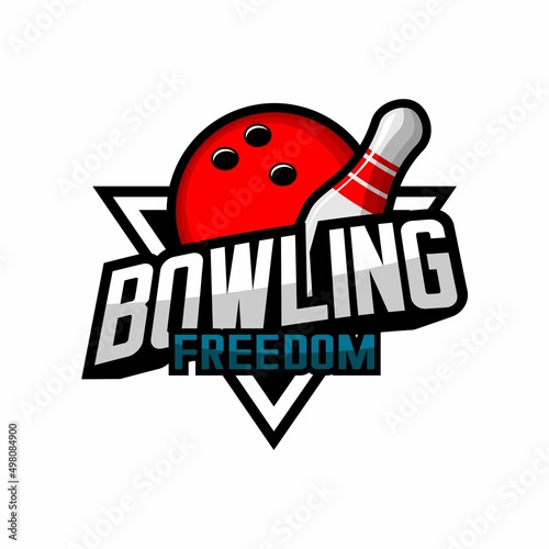 bowling sports logo vector on white background