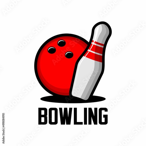 bowling sports logo vector on white background