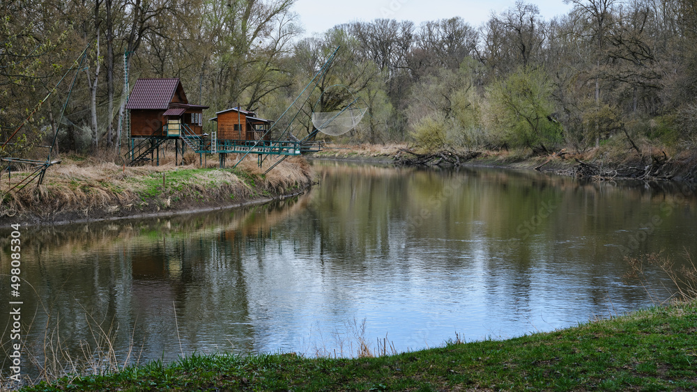 The confluence of the Morava and Dyje rivers near the town of Sekule, Slovakia The confluence of the Morava and Dyje rivers near the town of Sekule, Slovakia