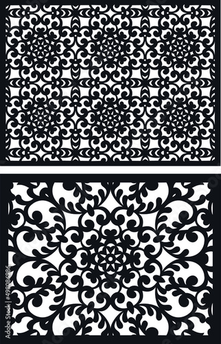 Doors and windows decoration pattern design ,laser cut vector illustration 