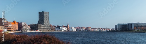 Obraz na płótnie Wide panoramic cityscape of Sonderborg (Dan. Sønderborg), city in Southern Denmark w salonie