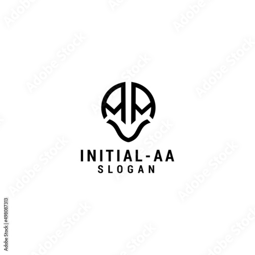 Initial_AA logo icon design template .premium vector