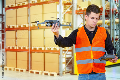Logist with quadcopter in h...