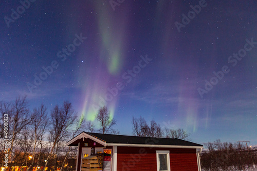 Obraz na płótnie Abisko, Aurora Borealis in Lapland. Sweden lights in the sky full of stars. Land of the Sami people.
Solar wind colors w salonie