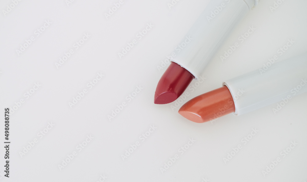 Lipsticks on the white background Lipsticks on the white background