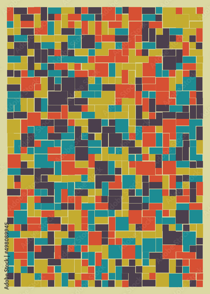 Fototapeta premium Offset Quads generative art background art illustration