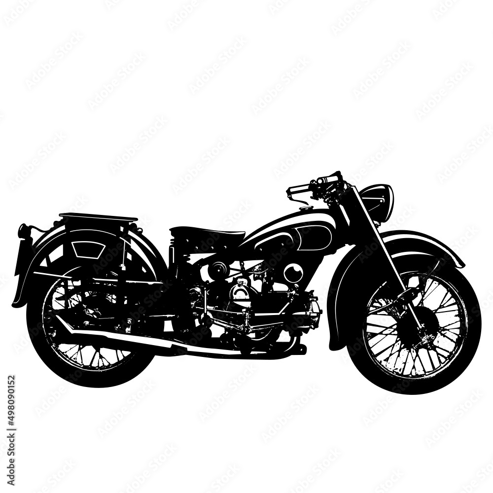 Exquisite Motor Cycle Silhouette Vector