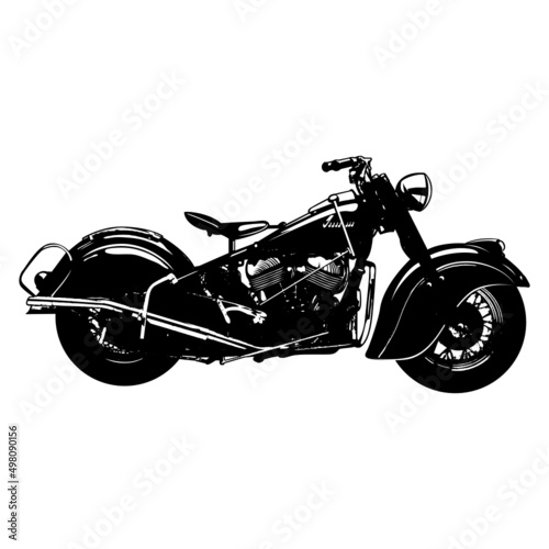Exquisite Motor Cycle Silhouette Vector