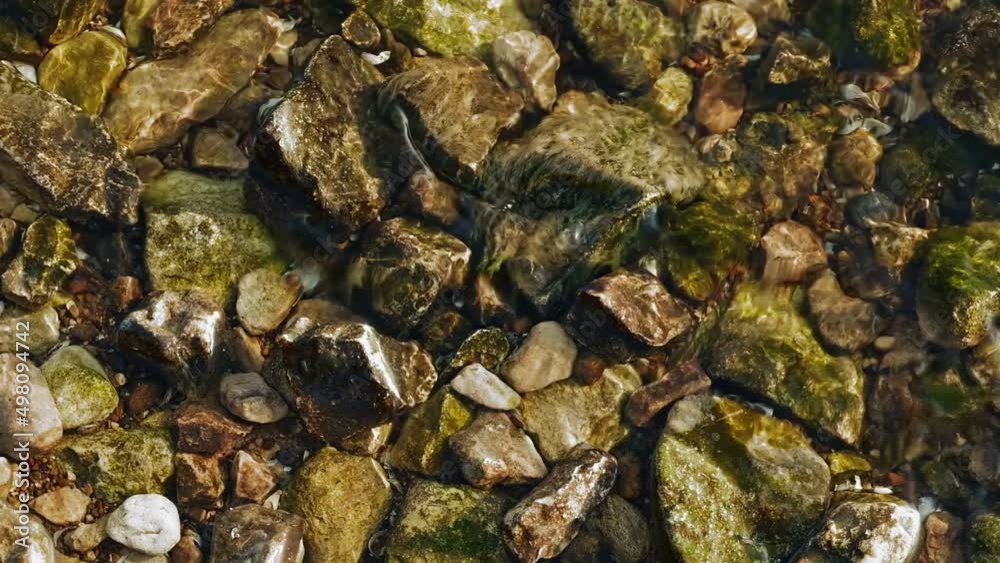 Water flows beautifully between the stones