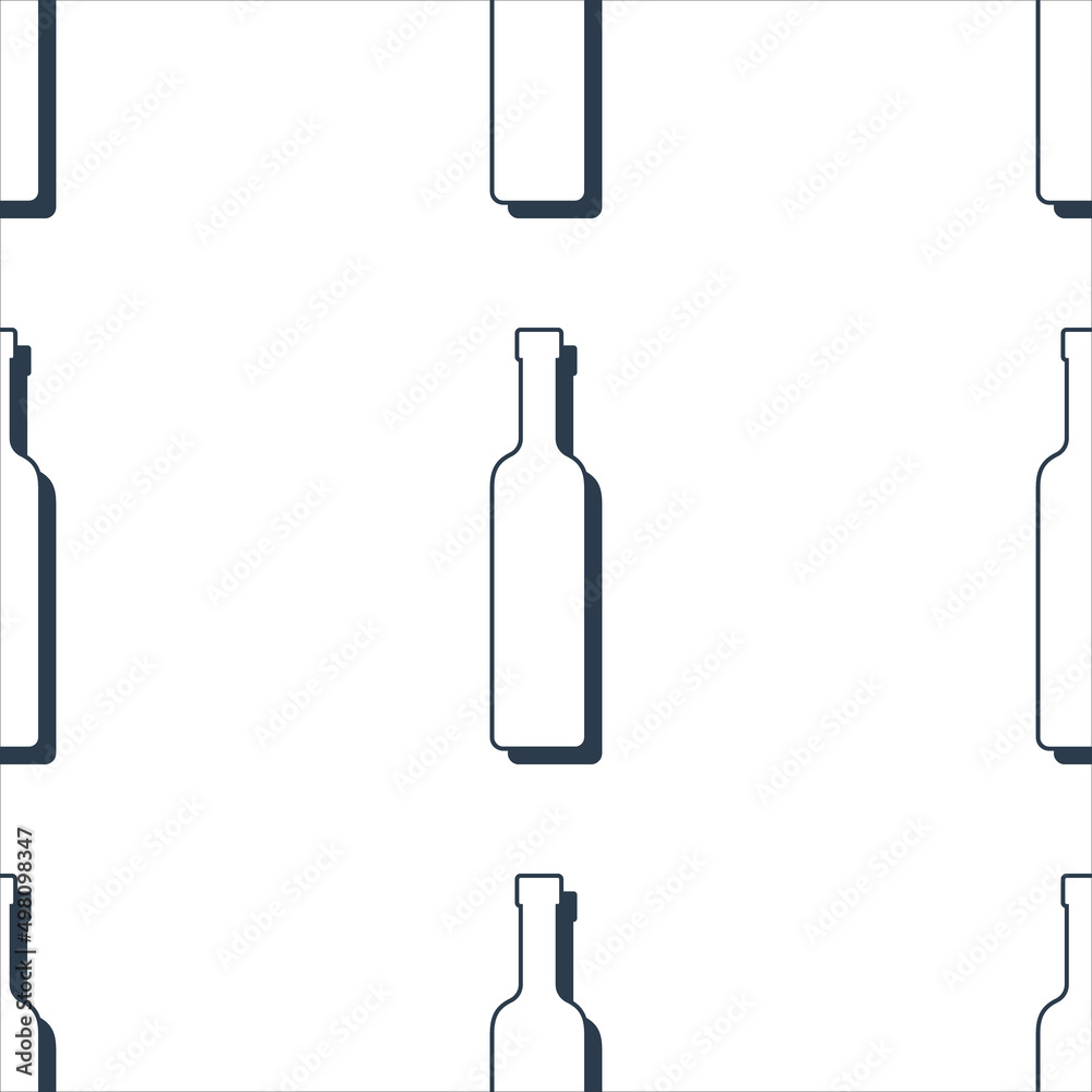 Vodka bottles seamless pattern. Line art style. Outline image. Black and white repeat template. Party drinks concept. Illustration on white background. Flat design style for any purposes Vodka bottles seamless pattern. Line art style. Outline image. Black and white repeat template. Party drinks concept. Illustration on white background. Flat design style for any purposes