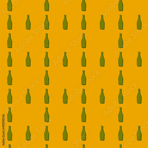 Martini bottles seamless pattern. Line art style. Outline image. Color repeat template. Party drinks concept. Illustration on background. Flat design style for any purposes