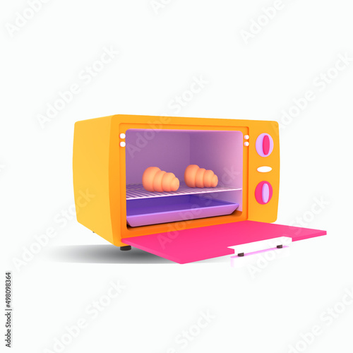 3d illustration oven or microwave object Premium Icon