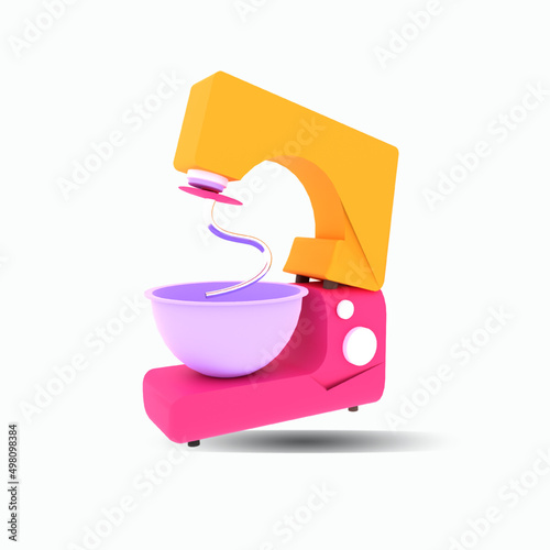 3d illustration electric cake mixer object Premium Icon