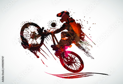 BMX rider on the abstract background, sport vector
