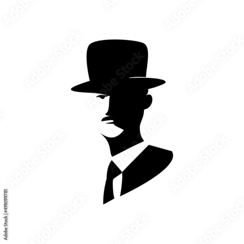 gentleman logo template, man silhouette sign and symbol vector illustration