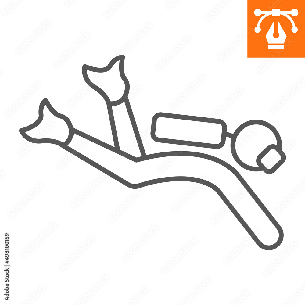 Fototapeta premium Diving line icon , outline style icon for web site or mobile app, underwater and scuba , diver vector icon, simple vector illustration, vector graphics with editable strokes.