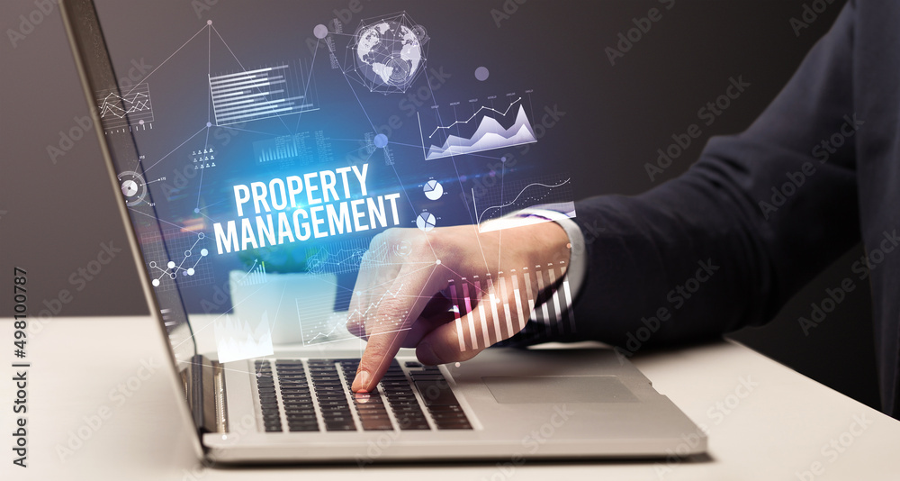 Businessman working on laptop, business concept Businessman working on laptop, business concept