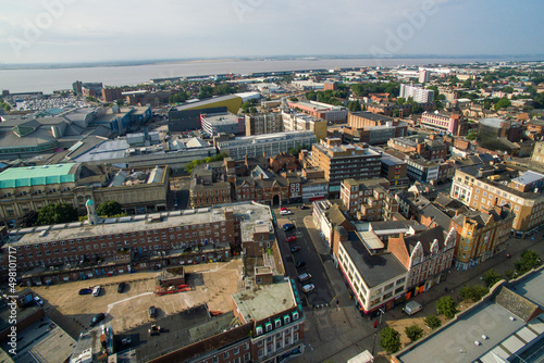 aerial view of Kingston upon Hull city centre, George Street, Jameson Street 
