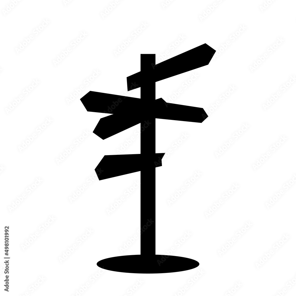 Road Direction Sign Icon Road Direction Sign Icon