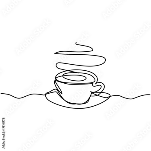 Continuous Thin Line Coffee Cup