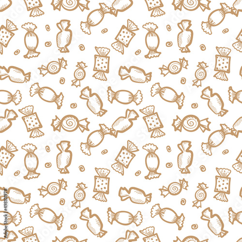 Sketched Candy Seamless Pattern