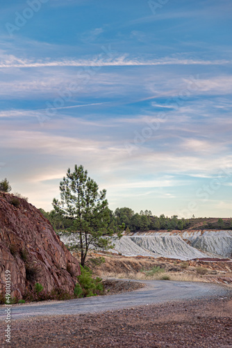 Riotinto  Corta Atalaya with the extraction levels in the mine  deep excavation of pyrite and extraction of copper and gold ores