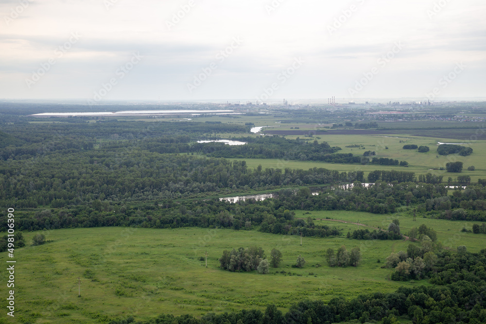 View on the top of Yuraktau shihan. Sterlitamak city, republic Bashkortostan, Russia0