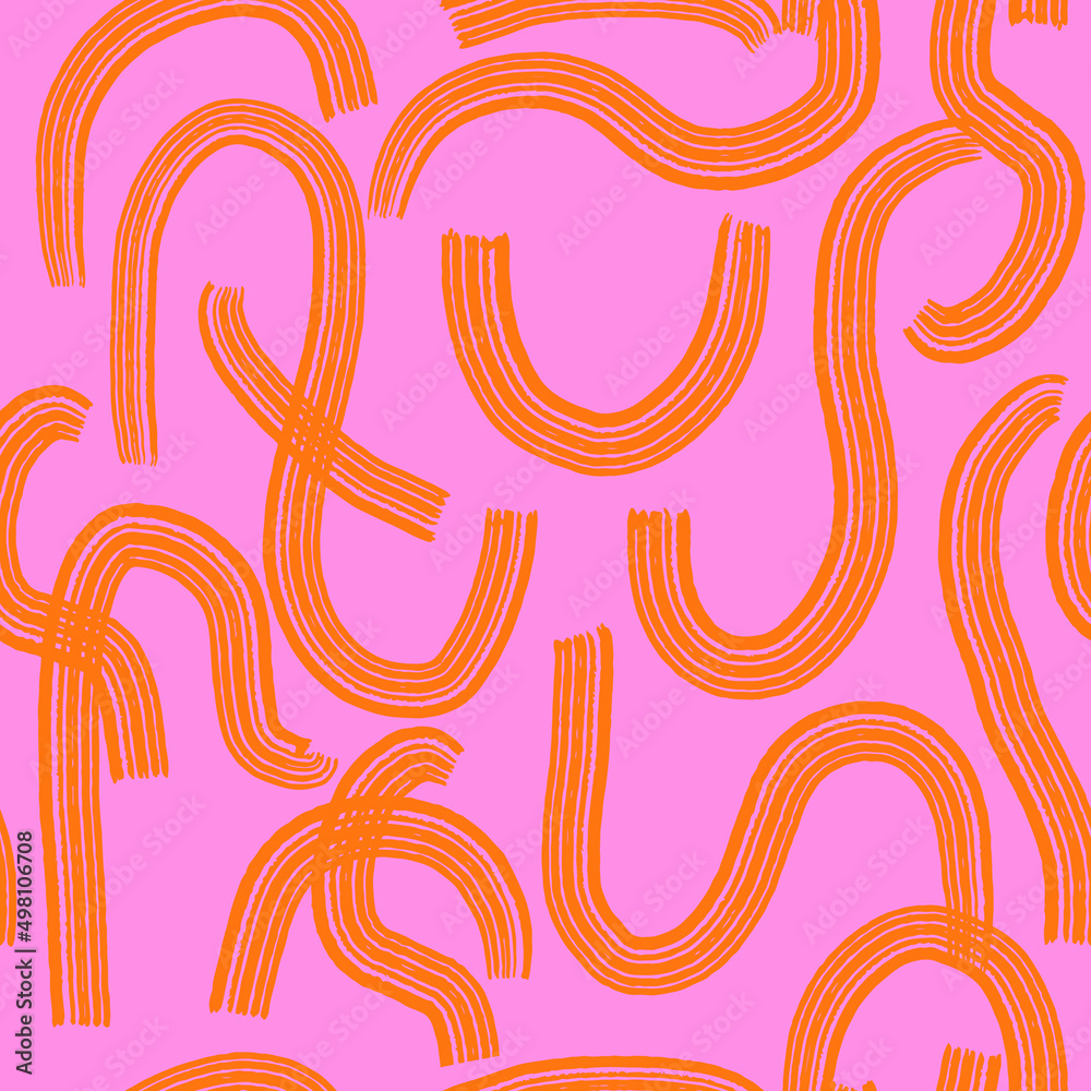 Seamless geometric pattern with abstract hand drawn zigzag shapes. Modern artistic background. Perfect for fabric design, wallpaper, apparel. Vector illustration Seamless geometric pattern with abstract hand drawn zigzag shapes. Modern artistic background. Perfect for fabric design, wallpaper, apparel. Vector illustration