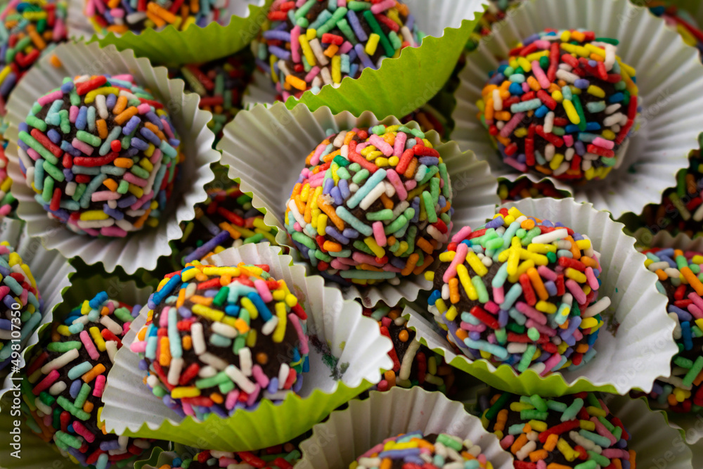 Delicious and colorful sweet snacks for celebrations. Homemade sweets
