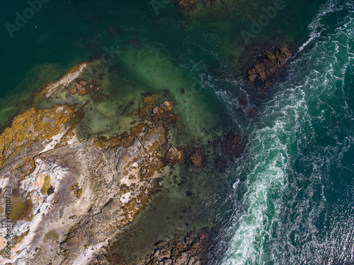 Aerial shot of Water Runoff into the Ocean