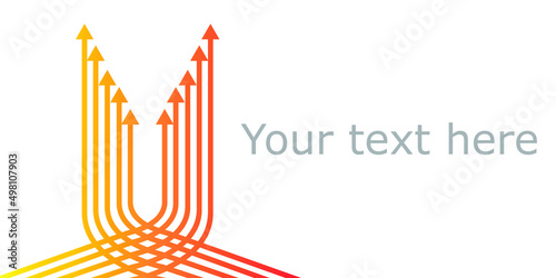 Background with orange gradient arrows. Conceptual picture for business presentations. Vector illustration isolated on white background