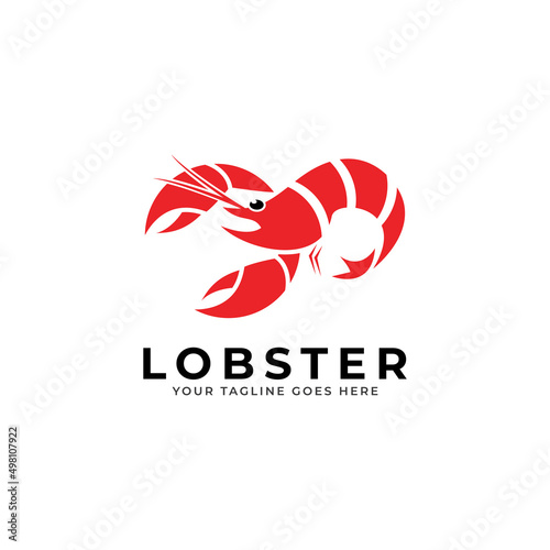 Lobster logo vector file. Simple and memorable for food drink, restaurant, supplier, fisherman boat, ocean theme cafe brand icon. Modern vintage logo design. Apply to web site, office, wall phone apps