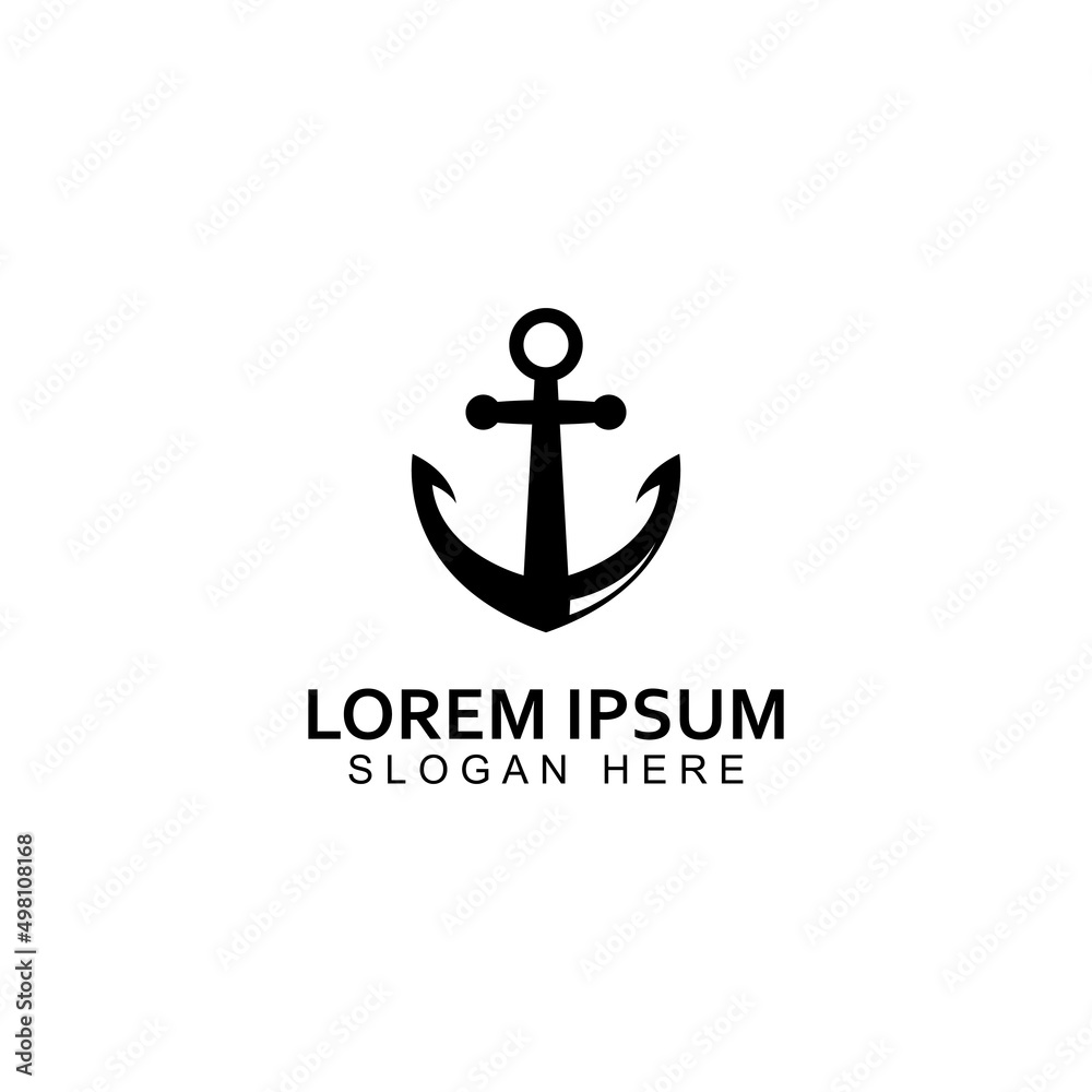 Logo and anchor symbol design vector illustration template. Logo and anchor symbol design vector illustration template.