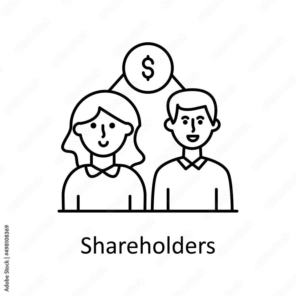 Shareholders vector Outline Icon Design illustration. Business Partnership Symbol on White background EPS 10 File Shareholders vector Outline Icon Design illustration. Business Partnership Symbol on White background EPS 10 File