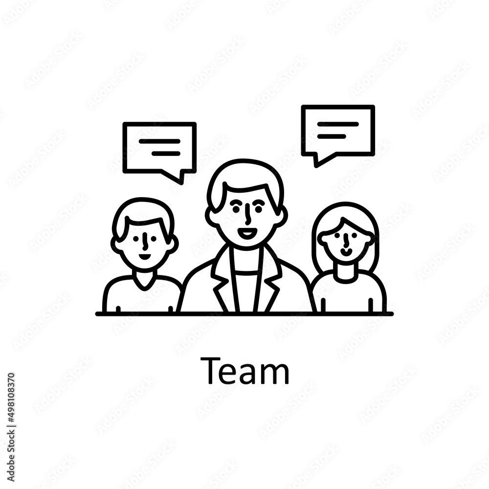 Team vector Outline Icon Design illustration. Business Partnership Symbol on White background EPS 10 File Team vector Outline Icon Design illustration. Business Partnership Symbol on White background EPS 10 File