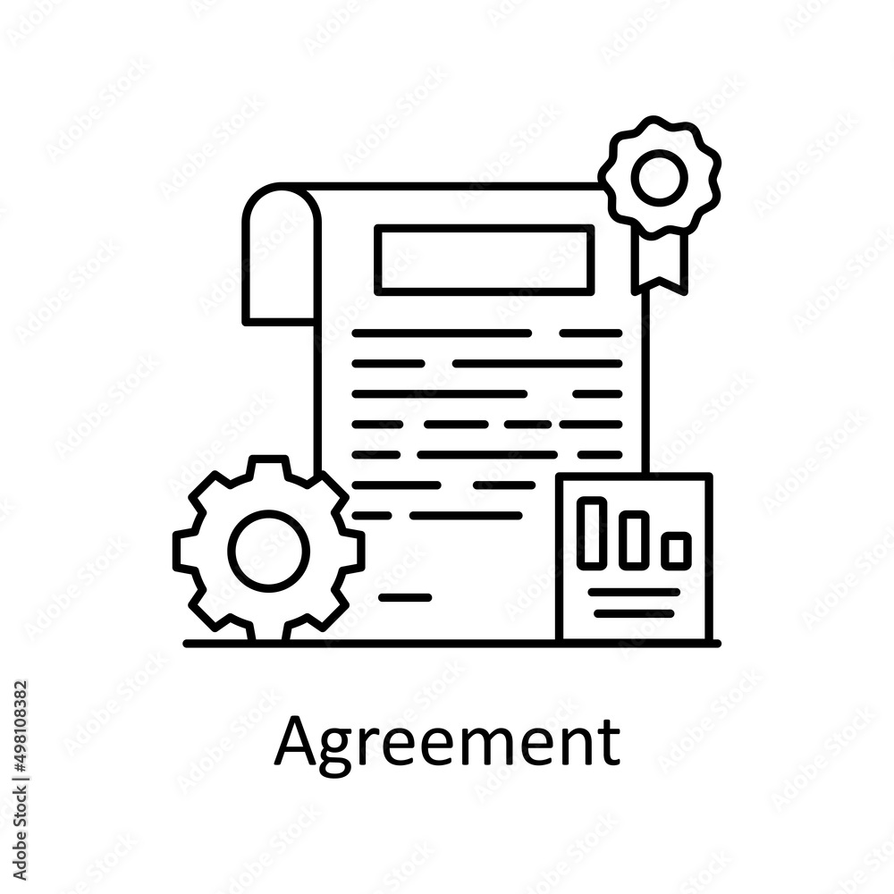 Agreement vector Outline Icon Design illustration. Business Partnership Symbol on White background EPS 10 File Agreement vector Outline Icon Design illustration. Business Partnership Symbol on White background EPS 10 File