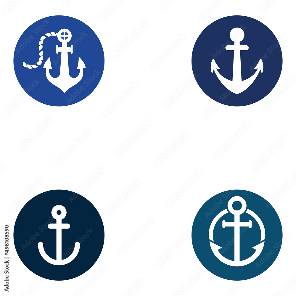 Logo and anchor symbol design vector illustration template. Logo and anchor symbol design vector illustration template.