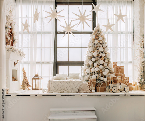 White christmas home decoration photo