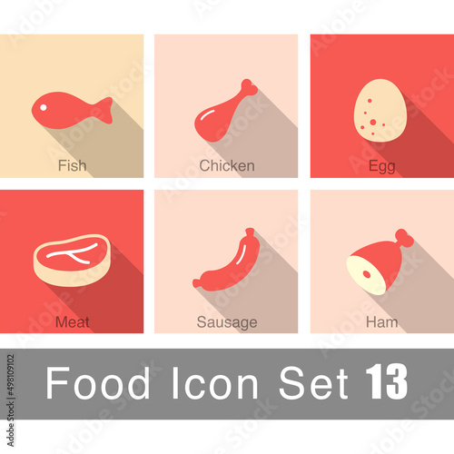 Supermarket meat icon set design, vector illustration