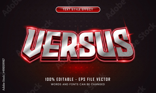 Versus text effect, editable gamer and neon text style Premium Vector