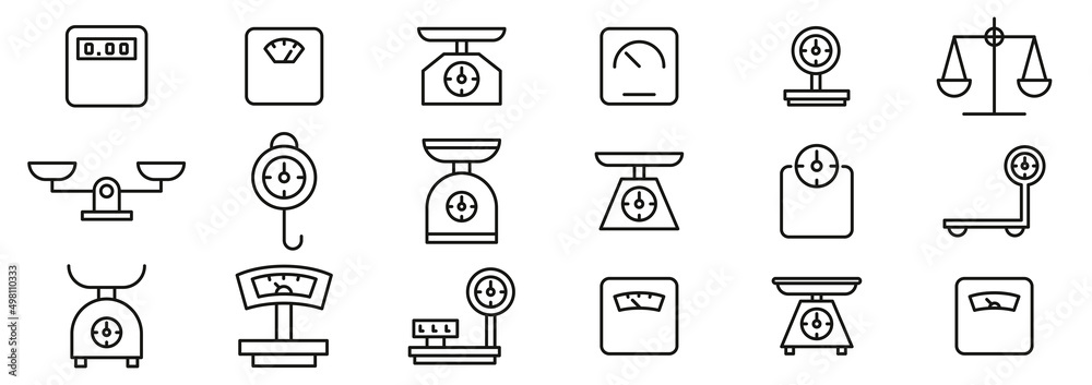 Web set scales and weighing icon