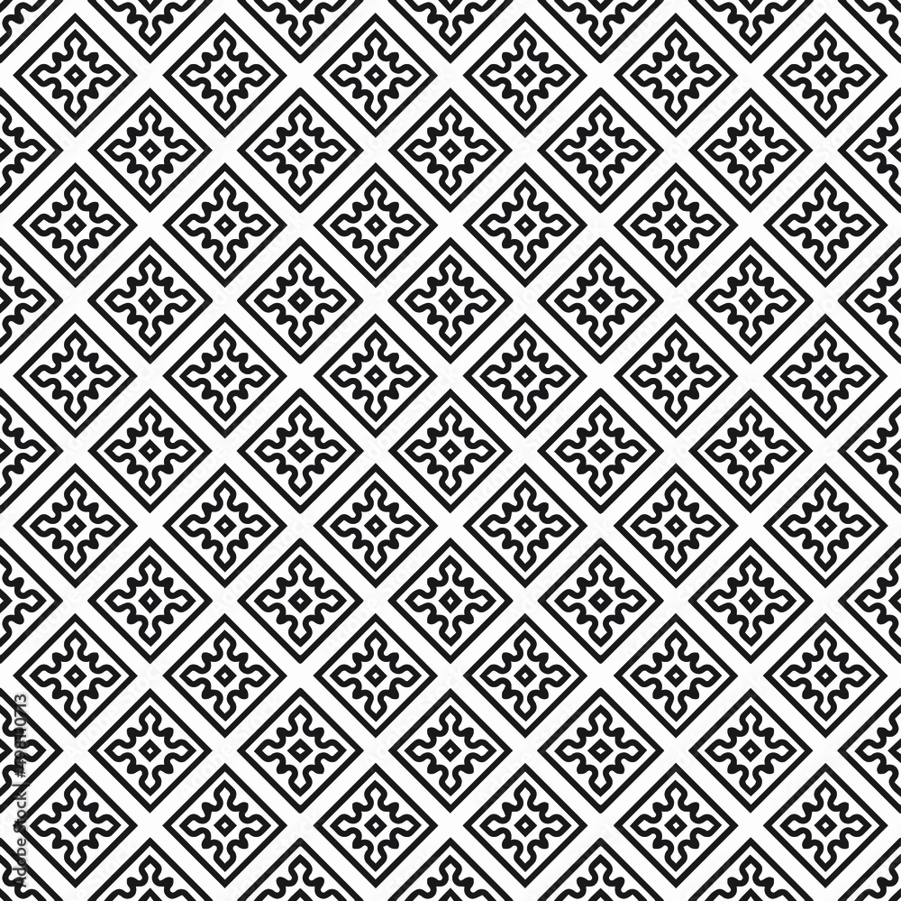 Black and white seamless pattern texture. Greyscale ornamental graphic design. Mosaic ornaments. Pattern template. Vector illustration. EPS10. Black and white seamless pattern texture. Greyscale ornamental graphic design. Mosaic ornaments. Pattern template. Vector illustration. EPS10.