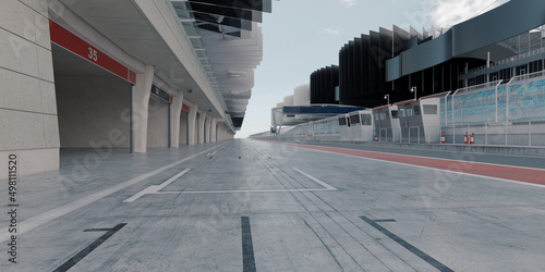 3d rendering of a international race track photo