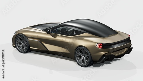 3D rendering of a brand-less generic concept car 