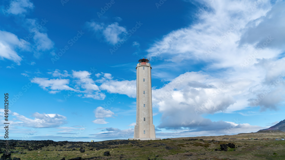 Malarrif Lighthouse on the Snaefelssnes Peninsula, Iceland.