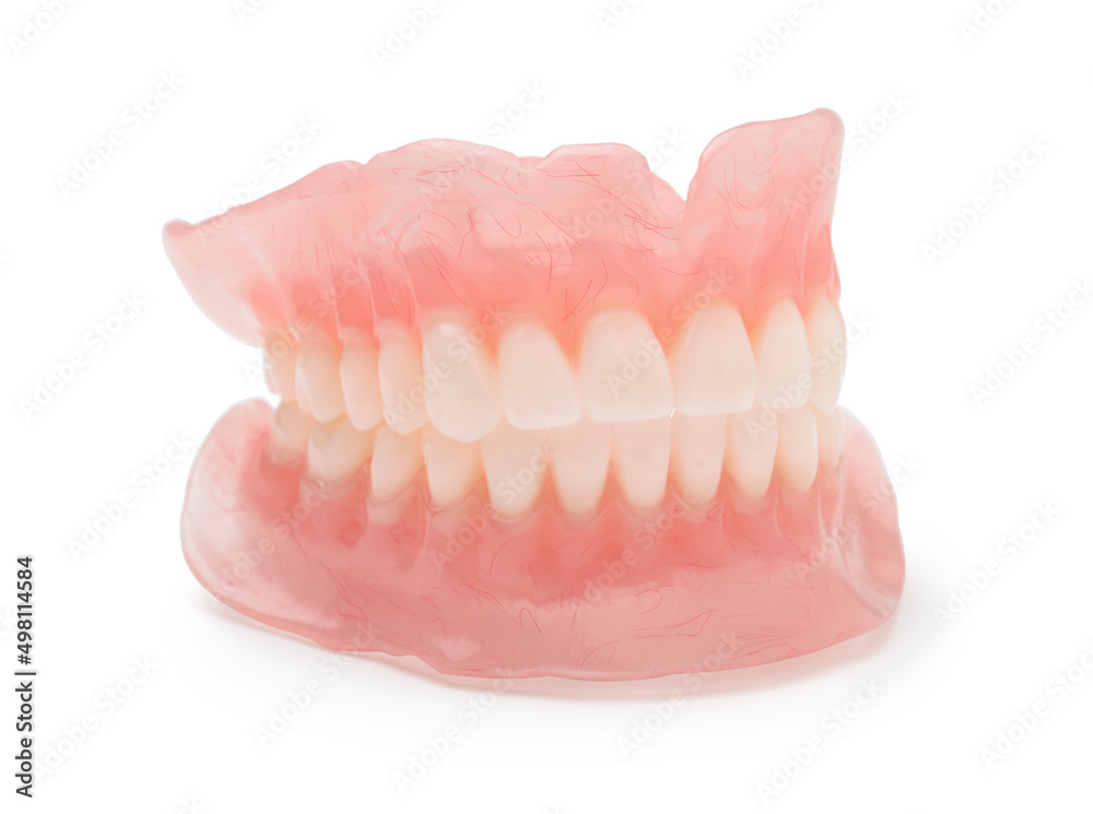 Obraz premium Dental dentures isolated on white.