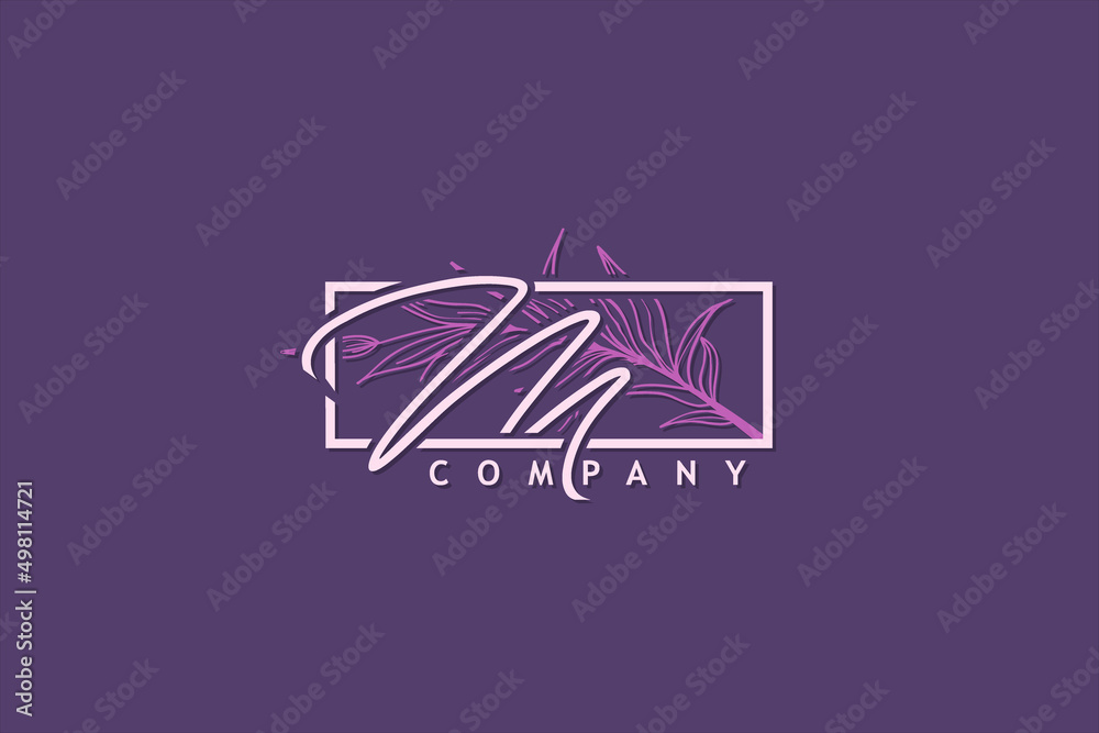 Initial M letter luxury beauty flourishes ornament monogram logo Stock ...