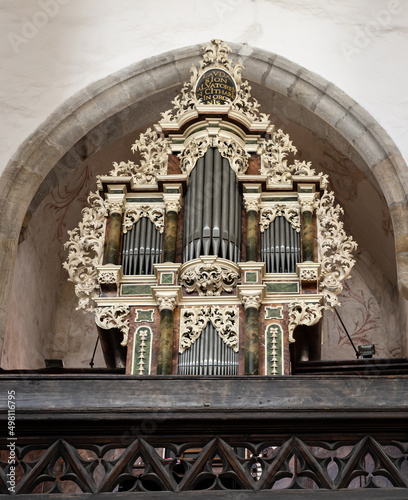 Pipes of a baroque church organ